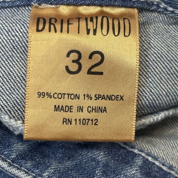 Driftwood Flare Leg Farrah Tonal Jeans Womens 32x33 Frayed Hem Boho Hippie EUC - Picture 8 of 9